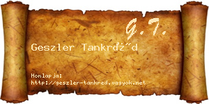 Geszler Tankréd névjegykártya
